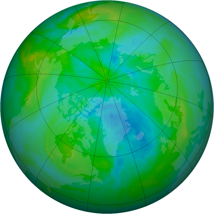 Arctic ozone map for 31 August 2003